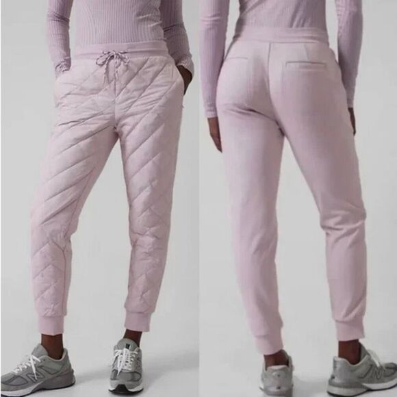 Athleta Apres Ski Down Jogger Pant Shasta Purple Women 4 Petite Outdoors Snow - Picture 6 of 7